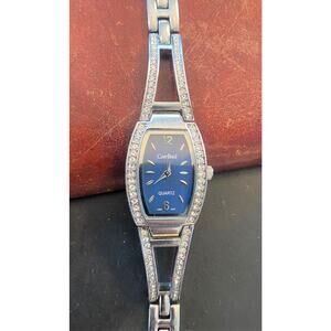 Women's Cardinal Watch, Silver Tone with Crystal Accents, Blue Face, New
